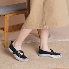 Handgemachte echte Mary Jane atmungsaktiv schwarz/braun