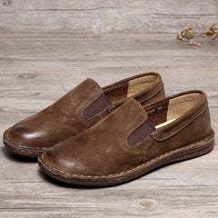 Prägnante Loafer Hausschuhe Flache Freizeitschuhe Slipper Braun/Khaki