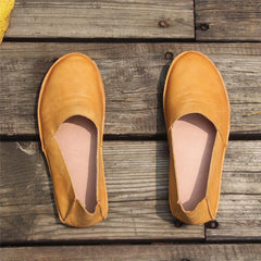 Handgemachte gelbe Schuhe Retro Loafers Arbeitsschuhe Slipper