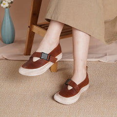 Handgemachte echte Mary Jane atmungsaktiv schwarz/braun