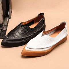 Witch Style Point Toe Soft Flat Loafers