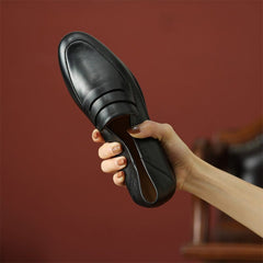 Weiche Pennyloafer mit runder Zehenpartie