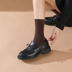 Klassische Loafer mit Quaste, weiche Slip-On-Loafer mit dicker Sohle