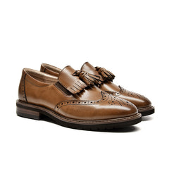 Handgemachte Wingtip Shoes echte Tassel Loafer Brogues