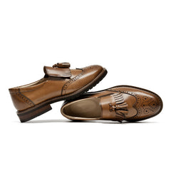 Handgemachte Wingtip Shoes echte Tassel Loafer Brogues