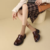 Klobige Loafer mit Schleifendetail, weiche runde Zehenpartie, handgefertigt