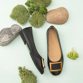 Loafer mit quadratischer Schnalle Schwarz