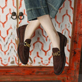 Loafer aus Wildleder mit runder Spitze