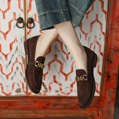 Mocasines de ante con punta redonda