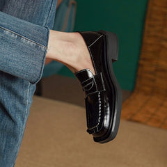 Pennyloafer aus Lackleder