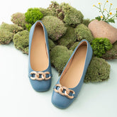 Metal Chain Detailed Loafers Black/Blue