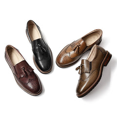 Handgemachte Wingtip Shoes echte Tassel Loafer Brogues