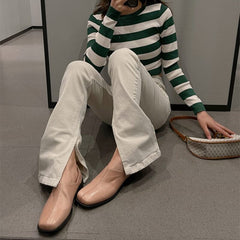 Weiche Loafer mit quadratischer Zehenpartie