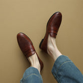 Round Toe Soft Penny Loafers