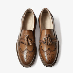 Handgemachte Wingtip Shoes echte Tassel Loafer Brogues