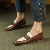Weiche Loafer mit metallischem Colorblocking