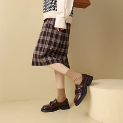 Klobige Loafer mit Schleifendetail, weiche runde Zehenpartie, handgefertigt