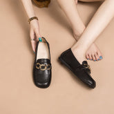 Retro Chain buckle-Detailed Loafers
