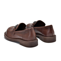 Mocasines genuinos tejidos a mano en negro y marrón