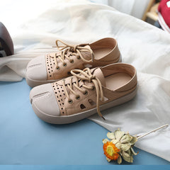 Handmade Loafers Mori Girl Shoes Split Toe Comfort Casual Flat Shoes Apricot/Coffee//Yellow