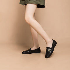 Klassische Loafer mit Horsebit-Detail Schwarz/Hautfarben