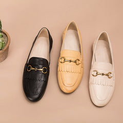 Klassische Loafer mit Quastendetail und Horsebit Lazy Feeling Gelb/Beige/Schwarz