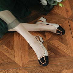 Block-Heel Slingbacks Office Shoes