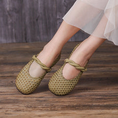 Woven Mary Jane Flats