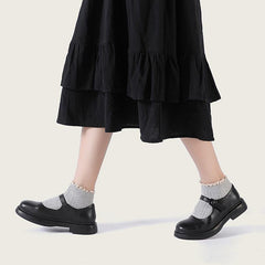 Zapatos Mary Jane planos de plena flor