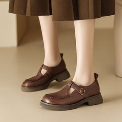 Handgefertigte Mary-Jane-Schuhe mit Plateau