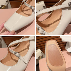 45 mm Mary-Jane-Pumps mit Doppelriemen