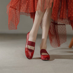 Zapatos Mary Jane hechos a mano con bailarinas con banda elástica