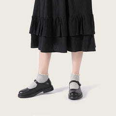 Zapatos Mary Jane planos de plena flor