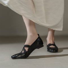 Zapatos Mary Jane hechos a mano con bailarinas con tiras cruzadas