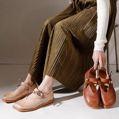 Zapatos Mary Jane planos hechos a mano