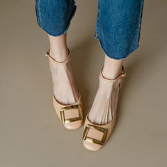 Ankle Strap Mary Jane Sandals Block Heel Round Toe
