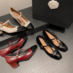 Zapatos Mary Jane con tiras en T