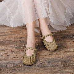 Woven Mary Jane Flats