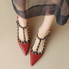 Zapatos de tacón con tira en T Rockstud y tira al tobillo Mary Jane con punta en punta