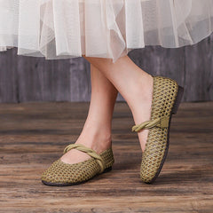 Woven Mary Jane Flats