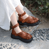 Genuine Platform Sandals Ankle Strap Gladiator Sandals