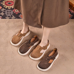 Weiche Mary-Jane-Sneakers mit T-Riemen und Plateau