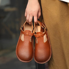 Handmade T-strap Mary Jane Round Toe