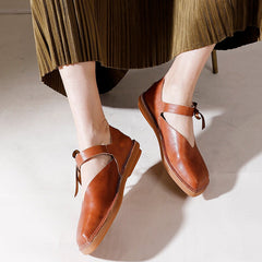 Zapatos Mary Jane planos hechos a mano