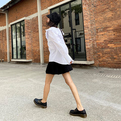 Handgemachte flache Mary Jane Schuhe im Retro-Wachsstil mit runder Spitze, Schwarz/Braun/Schwarz1/Weiß