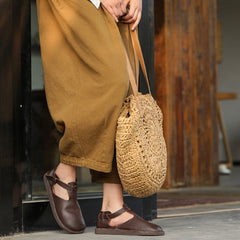 Handmade T-strap Mary Jane Round Toe