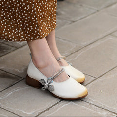 Retro Riemchen Mary Jane Pumps mit Blockabsatz