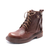 Chunky Side Belted Martin Boots Soft Walking Short Boots Black/Coffee