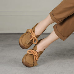 Handgemachte weiche flache Oxford-Schuhe zum Schnüren, Kaffee/Khaki