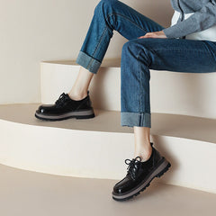Zapatos Oxford hechos a mano con plataforma plana de 45 mm